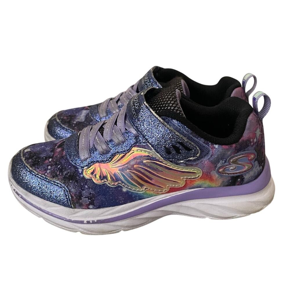Skechers Magical Collection Air Cooled Kids Girls Size 12 Purple Black Sneakers
